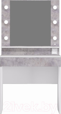 Туалетный столик Аквилон Акцент №12 с подсветкой (белое сияние/цемент светлый)