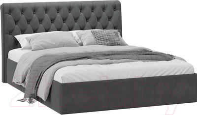 Двуспальная кровать ТриЯ Скарлет универсальная тип 1 160x200 (велюр графит)