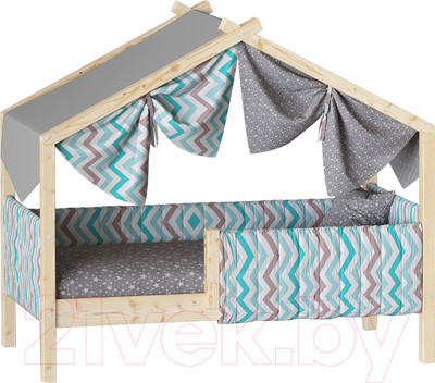 Стилизованная кровать детская Мебельград Ассоль 70x160 (прозрачный лак)