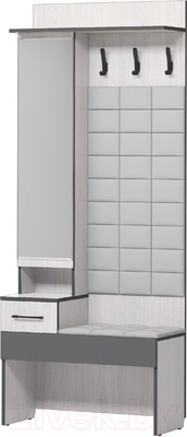 Секция в прихожую Аквилон Эльза №1 800 с зеркалом (ясень анкор светлый)