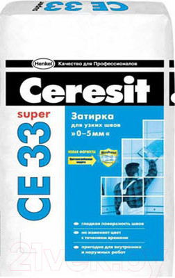 Фуга цементная Ceresit CE 33 (20кг, серый)