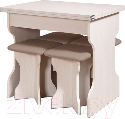 Обеденная группа Анмикс ЛДСП (бодега/кожзам капучино)