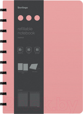 Блокнот Berlingo Instinct B5+ / RNt_B5101 (80л, клетка, фламинго/черный)