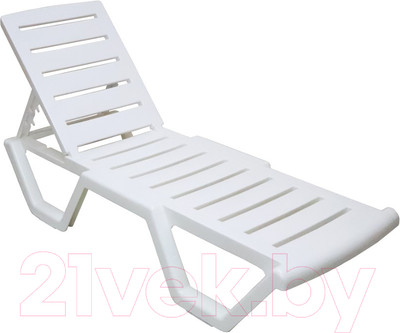 Шезлонг КомфортПром С регулируемой спинкой (белый)