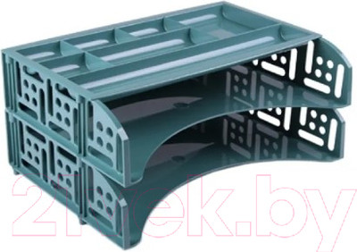 Лоток для бумаг Стамм Field NY / ЛТ696 (2шт, органайзер, зеленый)