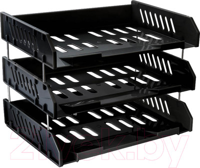 Лоток для бумаг Стамм Сити / ЛТ560 (3шт, черный)