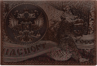 Обложка на паспорт OfficeSpace Медведь / 339843 (коричневый)