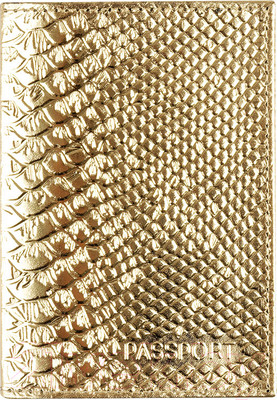 Обложка на паспорт OfficeSpace Питон / 339851 (золотой металлик)