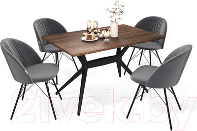 Обеденная группа Sheffilton SHT-DS191 (палисандр/черный/угольно-серый/черный муар)