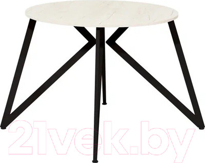 Обеденный стол Millwood Женева Л18 D90 (дуб белый Craft/металл черный)