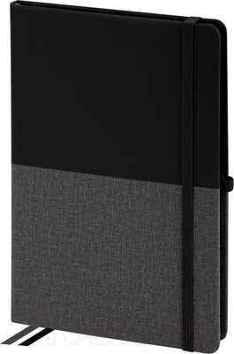 Записная книжка Brauberg Duo / 113433 (черный/серый)