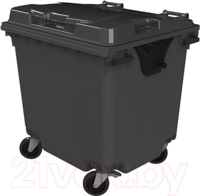 Контейнер для мусора Эдванс 1100л, с крышкой (пластик, серый)