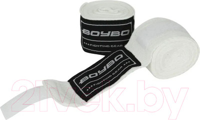 Боксерские бинты BoyBo Хлопок/эластан (2.5м, белый)