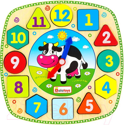 Сортер Alatoys Часики Коровка / ЧС07