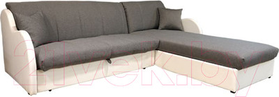 Диван угловой Асмана Магнат-1 0.8 (кватро 2/подлокотник кожзам белый)