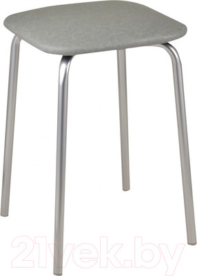 Табурет Гальваник Вега (эмаль серебристый/кожзам стандарт 291)