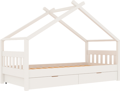 Стилизованная кровать детская ФанДОК Домик Ф-141.11 90x200 (белый)