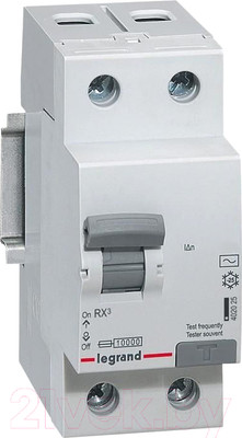 Дифференциальный автомат Legrand RX3 1P+N C 10А 30мА 6кА 2М AC / 419397