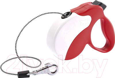 Поводок-рулетка Ferplast Amigo M / 75720022 (шнур красный/белый)