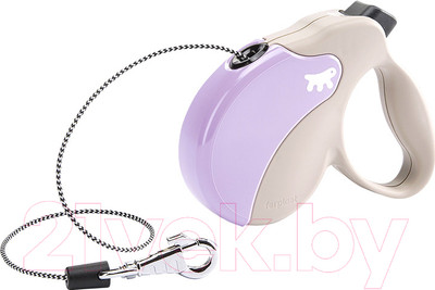 Поводок-рулетка Ferplast Amigo L / 75730019 (шнур бежевый/фиолетовый)