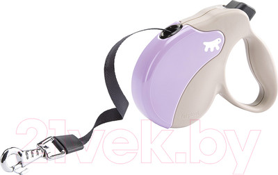 Поводок-рулетка Ferplast Amigo L / 75732019 (лента бежевый/фиолетовый)