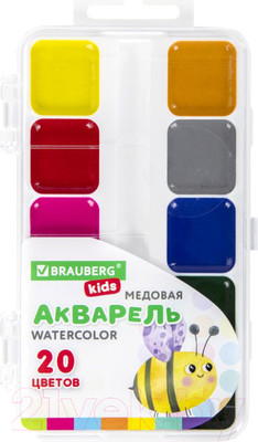 Акварельные краски Brauberg Kids / 192283 (20цв)