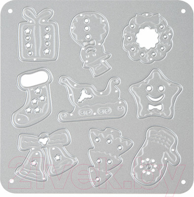 Набор ножей для вырубки и тиснения Остров Сокровищ Новый год / 663827 (10шт)