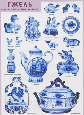 Наглядное пособие Мозаика-Синтез Гжель. Работы современных мастеров / МС10192