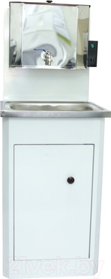 Умывальник для дачи Петромаш С водонагревателем / ЭВБО-15Н (белый/мойка нержавейка)