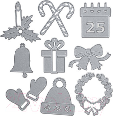 Набор ножей для вырубки и тиснения Остров Сокровищ Рождество / 663830 (10шт)