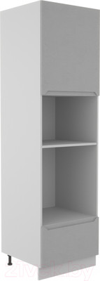 Шкаф-пенал кухонный ДСВ Тренто ПНС 600 (серый/серый)