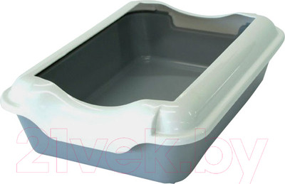 Туалет-лоток Homepet С бортиком серый 37x27x11.5см