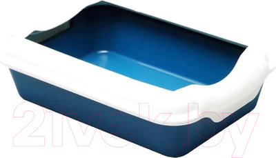 Туалет-лоток Homepet С бортиком синий 37x27x11.5см