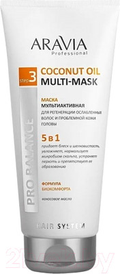 Маска для волос Aravia Professional Мультиактивная 5в1 д/регенерации ослабленных волос (200мл)