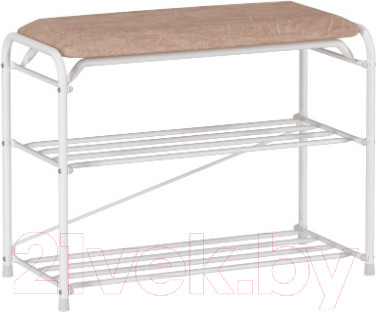 Полка для обуви ЗМИ Альфа 23 с сиденьем / ПДОА 23С (белый)