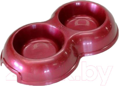 Миска для животных Homepet 2x200мл (красный перламутр)
