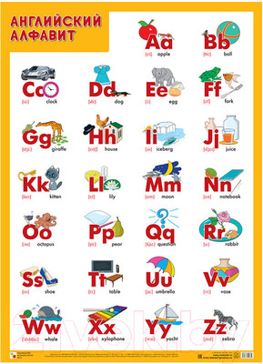 Развивающий плакат Мозаика-Синтез Английский алфавит / МС11642