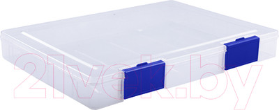 Папка для бумаг Стамм ПД21 (прозрачный/синие защелки)