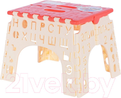 Табурет-подставка Эльфпласт Алфавит / EP162 (коралловый/бежевый)