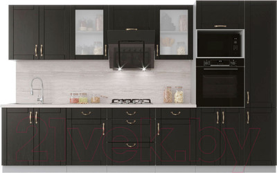 Кухонный гарнитур Интерлиния Мила Крафт 3.4 (дуб английский)