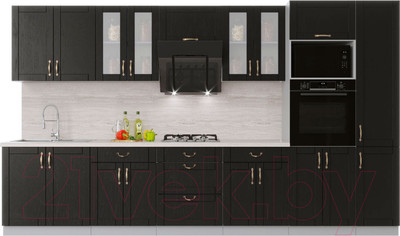 Кухонный гарнитур Интерлиния Мила Крафт 3.6 (дуб английский)