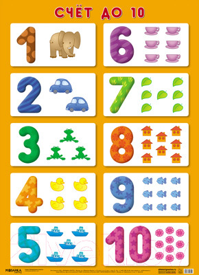 Развивающий плакат Мозаика-Синтез Счет до 10 / МС11641