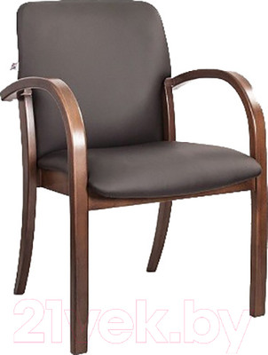Стул офисный Белс Jack Arm V / 450662-35/V3 (кожзам темно-коричневый/темный орех)