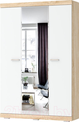 Шкаф Памир Соната ШСЗ-1300 (дуб сонома/белый глянец)