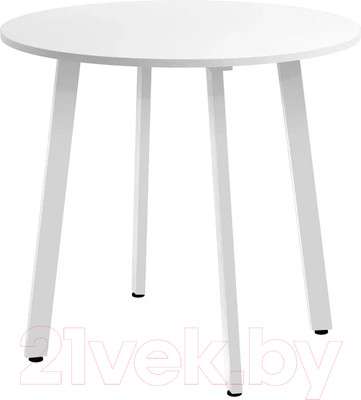 Обеденный стол Millwood Шанхай Л18 d90 (белый/металл белый)