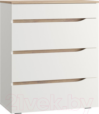 Комод Mobi Муссон 13.97 (белый PE шагрень/дуб эндгрейн элегантный)