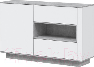 Тумба Интерлиния Quartz QZ-Т1Д2Ш (белый платинум/бетон)