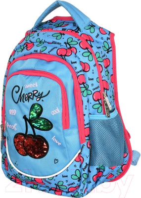 Школьный рюкзак Schoolformat Soft 3 Cherries РЮКМ3-ЧРИ (голубой)