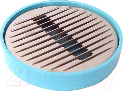 Мыльница Primanova Lenox круглая M-E32-26 (аквамарин)