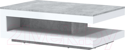 Журнальный столик Интерлиния Quartz QZ-СЖ2 (белый платинум/бетон)